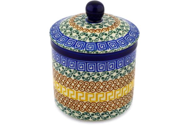 Jars | Ceramika Artystyczna Jar with Lid 5" Grecian Sea Jars Ceramika Artystyczna