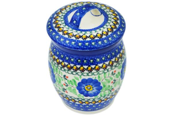 Jars | Ceramika Artystyczna Jar with Lid 6" Cobalt Poppies UNIKAT Jars Ceramika Artystyczna