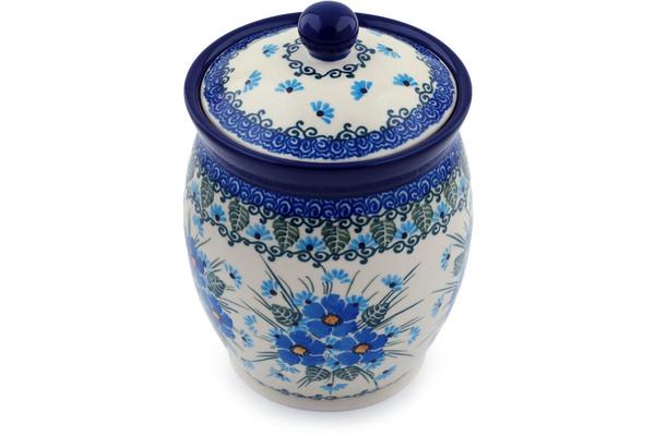 Jars | Ceramika Artystyczna Jar with Lid 6" Forget Me Not UNIKAT Jars Ceramika Artystyczna