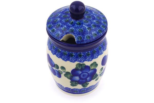 Jars | Ceramika Artystyczna Jar with Lid with Opening 4" Blue Poppies Jars Ceramika Artystyczna