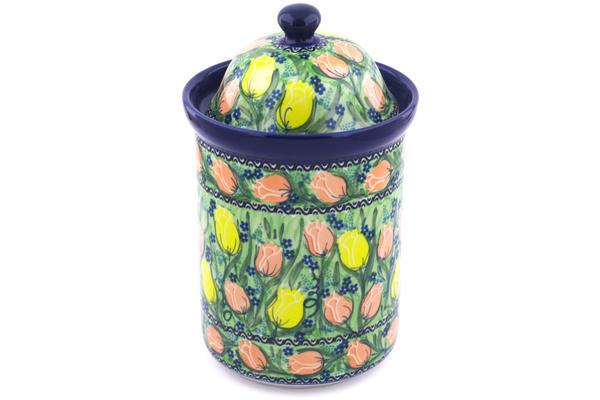 Jars | Ceramika Artystyczna Large Canister 11" Easter Rose UNIKAT Jars Ceramika Artystyczna