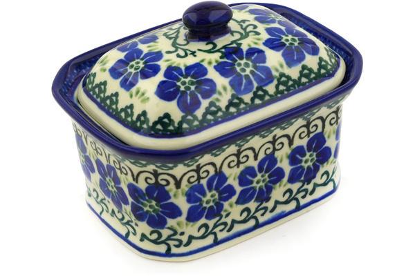 Jars | Ceramika Artystyczna Mini Cake Box 4", Salt Box, Blue Dogwood Jars Ceramika Artystyczna