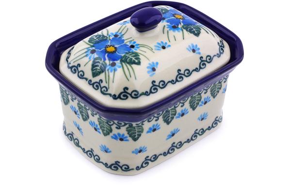 Jars | Ceramika Artystyczna Mini Cake Box 4", Salt Box, Forget Me Not UNIKAT Jars Ceramika Artystyczna