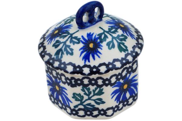 Jars | Ceramika Artystyczna Mini Pretzel Jar 3" Blue Chicory Jars Ceramika Artystyczna