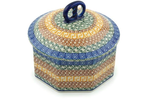 Jars | Ceramika Artystyczna Pretzel Jar 6" Grecian Sea Jars Ceramika Artystyczna