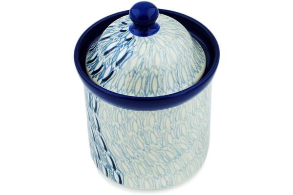 Jars | Ceramika Artystyczna Small Canister 6" Blue Wave UNIKAT Jars Ceramika Artystyczna