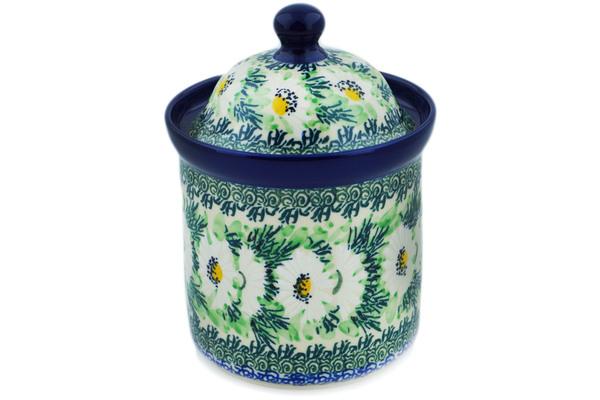 Jars | Ceramika Artystyczna Small Canister 6" Polish Daisies UNIKAT Jars Ceramika Artystyczna