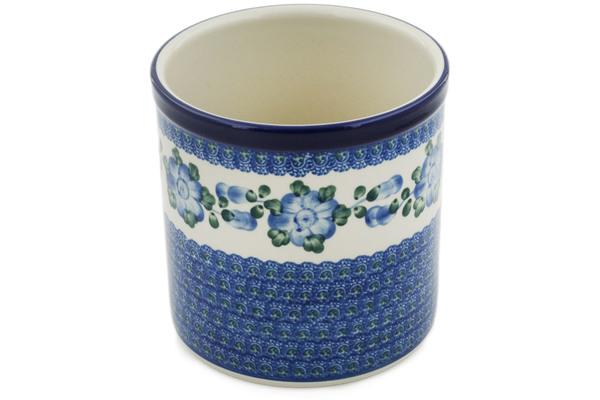 Jars | Ceramika Artystyczna Utensil Jar 6" Blue Poppies Jars Ceramika Artystyczna