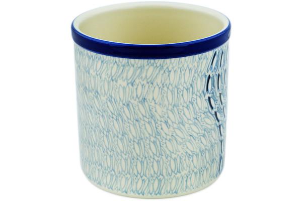 Jars | Ceramika Artystyczna Utensil Jar 6" Blue Wave UNIKAT Jars Ceramika Artystyczna