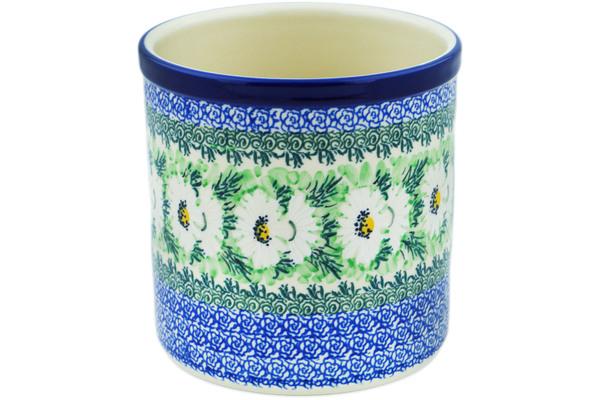 Jars | Ceramika Artystyczna Utensil Jar 6" Polish Daisies UNIKAT Jars Ceramika Artystyczna