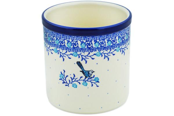 Jars | Ceramika Artystyczna Utensil Jar 6" WinterBlue Bird Jars Ceramika Artystyczna