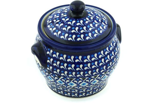 Jars | Zaklady Ceramiczne Jar with Lid and Handles 6" Blue Diamond Dream Jars Jars