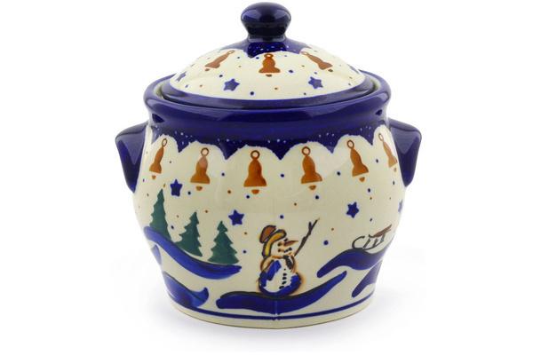 Jars | Zaklady Ceramiczne Jar with Lid and Handles 6" Snowman Bells Jars Jars