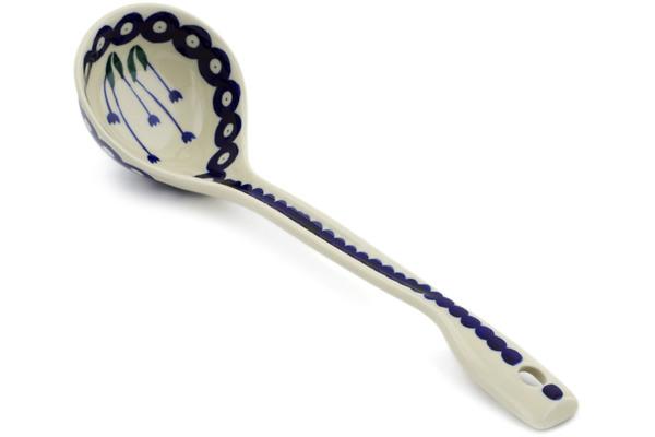 Ladles | Ceramika Artystyczna Ladle 13" Blue Tulip Peacock Kitchen & Dining Ceramika Artystyczna