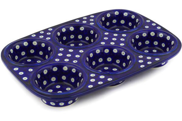 Muffin Pans | Ceramika Artystyczna Muffin Pan 11" Blue Eyes Bakeware Ceramika Artystyczna