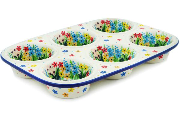 Muffin Pans | Ceramika Artystyczna Muffin Pan 11" Colors Of The Wind UNIKAT Bakeware Ceramika Artystyczna