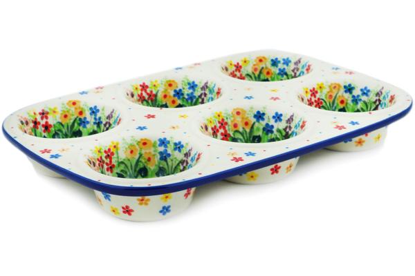 Muffin Pans | Ceramika Artystyczna Muffin Pan 11" Colors Of The Wind UNIKAT Bakeware Ceramika Artystyczna