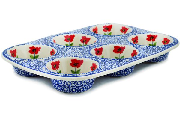 Muffin Pans | Manufaktura Muffin Pan 13" Wind-blown Poppies Bakeware Manufaktura