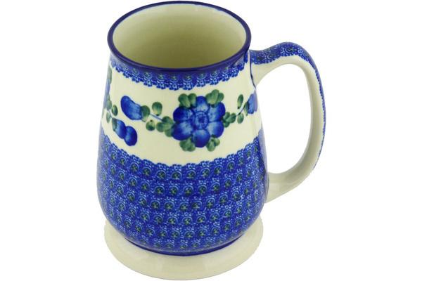 Mugs | Ceramika Artystyczna Beer Mug 34 oz Blue Poppies Cups & Mugs Ceramika Artystyczna