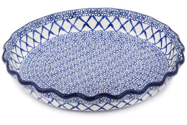 Pie Dishes | Ceramika Artystyczna Fluted Pie Dish 10" Blue Harmony Bakeware Ceramika Artystyczna