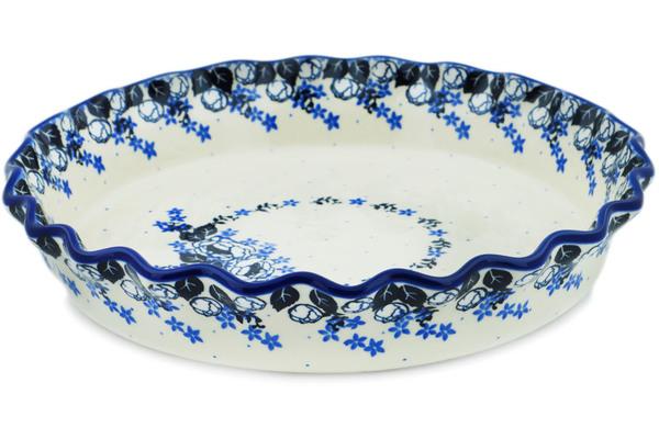 Pie Dishes | Ceramika Artystyczna Fluted Pie Dish 10" Flowers At Dusk Bakeware Ceramika Artystyczna