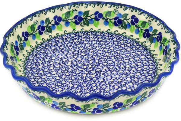 Pie Dishes | Ceramika Artystyczna Fluted Pie Dish 10" Limeberry Bakeware Ceramika Artystyczna