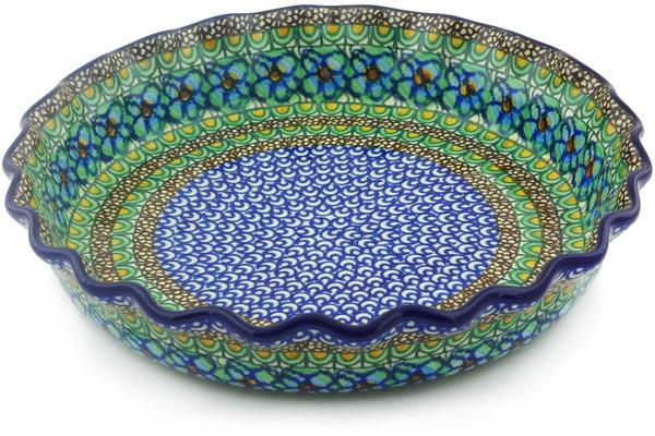 Pie Dishes | Ceramika Artystyczna Fluted Pie Dish 10" Mardi Gras UNIKAT Bakeware Ceramika Artystyczna