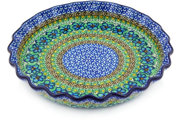 Pie Dishes | Ceramika Artystyczna Fluted Pie Dish 10" Mardi Gras UNIKAT Bakeware Ceramika Artystyczna