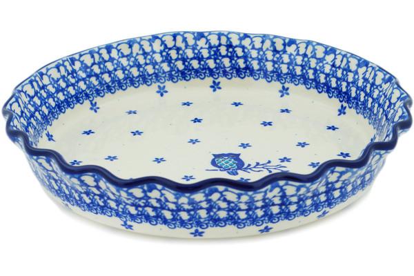 Pie Dishes | Ceramika Artystyczna Fluted Pie Dish 10" Night Owl Bakeware Ceramika Artystyczna