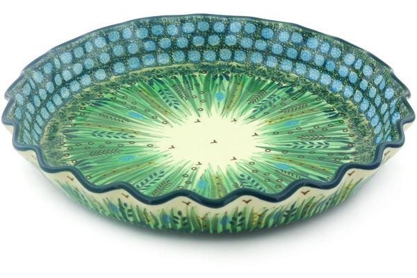 Pie Dishes | Ceramika Artystyczna Fluted Pie Dish 10" Prairie Land UNIKAT Bakeware Ceramika Artystyczna