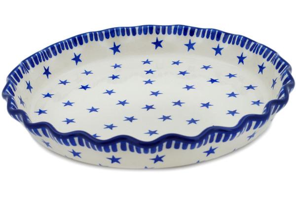 Pie Dishes | Ceramika Artystyczna Fluted Pie Dish 10" Stars Forever Bakeware Ceramika Artystyczna