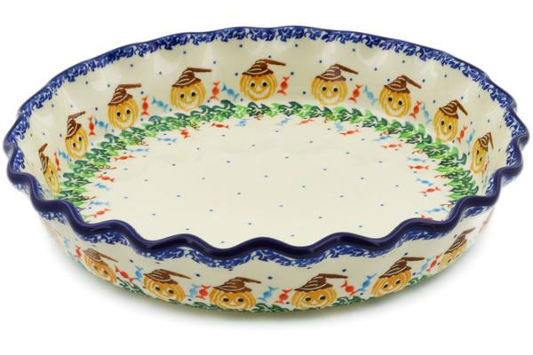 Pie Dishes | Ceramika Artystyczna Fluted Pie Dish 10" Trick Or Treat Bakeware Ceramika Artystyczna