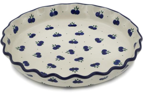 Pie Dishes | Ceramika Artystyczna Fluted Pie Dish 10" Wild Blueberry Bakeware Ceramika Artystyczna