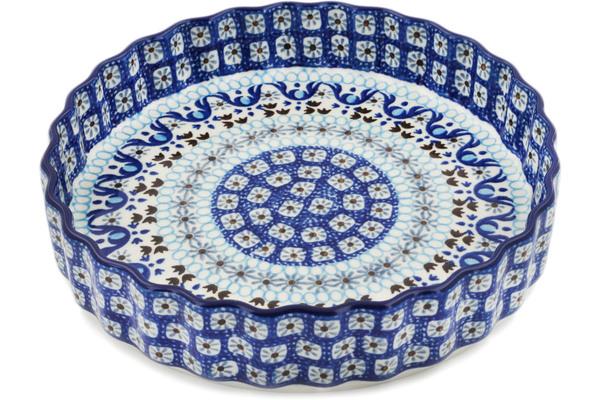 Pie Dishes | Ceramika Artystyczna Fluted Pie Dish 8" Blue Ice Bakeware Ceramika Artystyczna