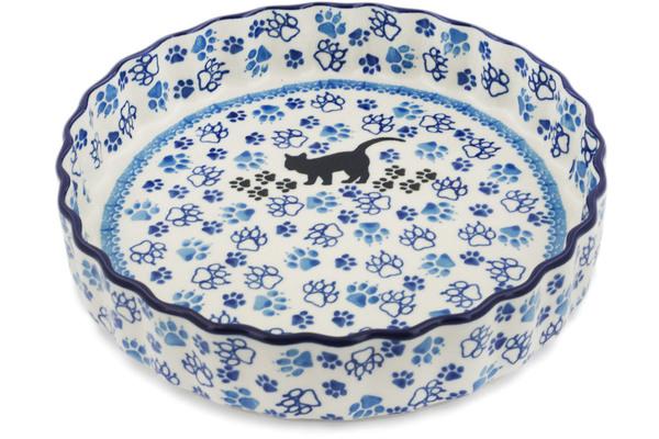 Pie Dishes | Ceramika Artystyczna Fluted Pie Dish 8" Boo Boo Kitty Paws Bakeware Ceramika Artystyczna