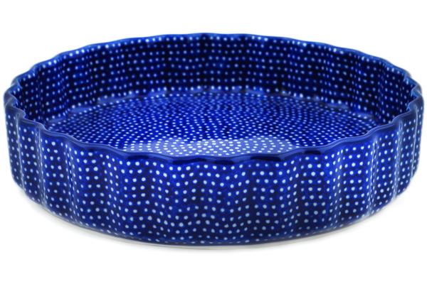 Pie Dishes | Ceramika Artystyczna Fluted Pie Dish 8" Starry Night UNIKAT Bakeware Ceramika Artystyczna