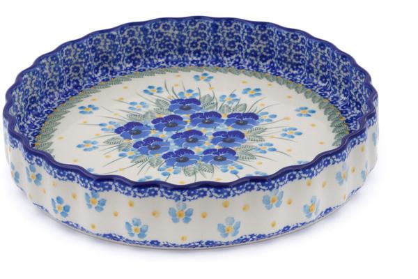 Pie Dishes | Ceramika Artystyczna Fluted Pie Dish 9" Blue Dreams Bakeware Ceramika Artystyczna