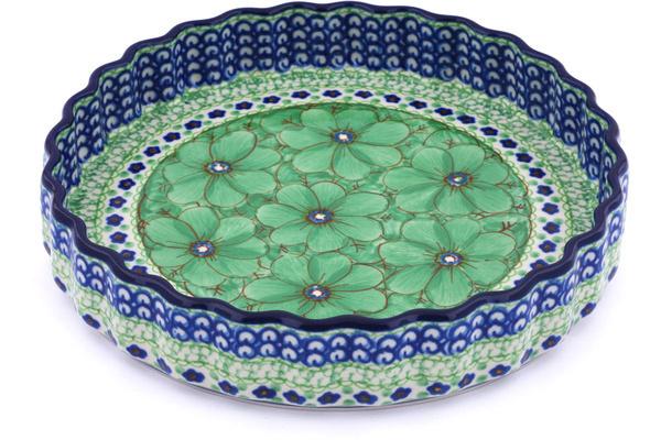 Pie Dishes | Ceramika Artystyczna Fluted Pie Dish 9" Key Lime Dreams UNIKAT Bakeware Ceramika Artystyczna