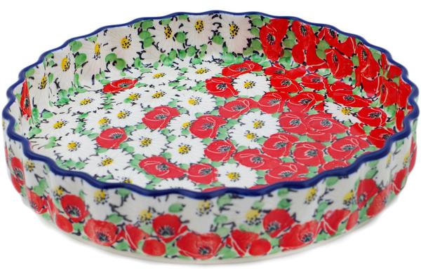 Pie Dishes | Ceramika Artystyczna Fluted Pie Dish 9" Spring Blossom Harmony UNIKAT Bakeware Ceramika Artystyczna