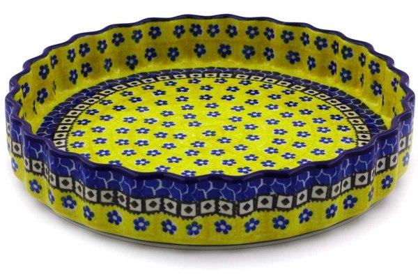 Pie Dishes | Ceramika Artystyczna Fluted Pie Dish 9" Sunburst Daisies Bakeware Ceramika Artystyczna