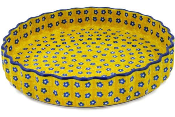 Pie Dishes | Ceramika Artystyczna Fluted Pie Dish 9" Sunshine Bakeware Ceramika Artystyczna