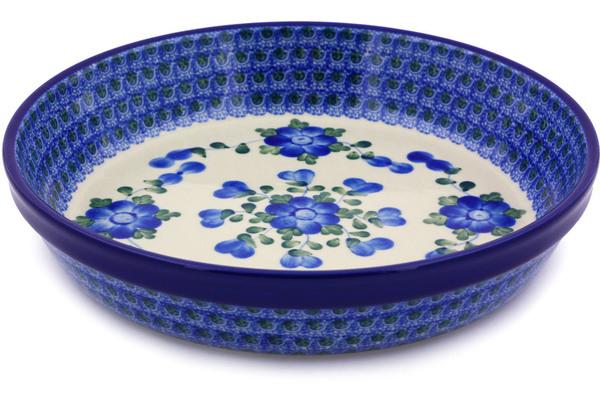 Pie Dishes | Ceramika Artystyczna Pie Dish 10" Blue Poppies Bakeware Ceramika Artystyczna