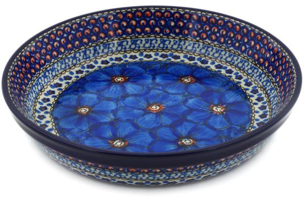 Pie Dishes | Ceramika Artystyczna Pie Dish 10" Cobalt Poppies UNIKAT Bakeware Ceramika Artystyczna