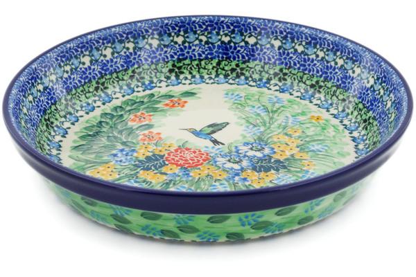 Pie Dishes | Ceramika Artystyczna Pie Dish 10" Hummingbird Meadow UNIKAT Bakeware Ceramika Artystyczna