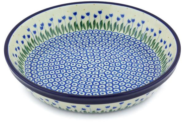 Pie Dishes | Ceramika Artystyczna Pie Dish 10" Water Tulip Bakeware Ceramika Artystyczna