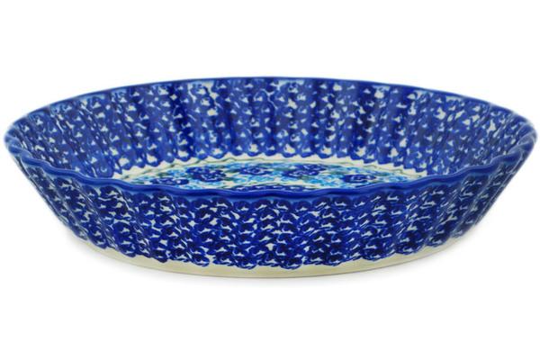 Pie Dishes | Ceramika Bona Fluted Pie Dish 10" Blue Kiss Blooms Bakeware Ceramika Bona