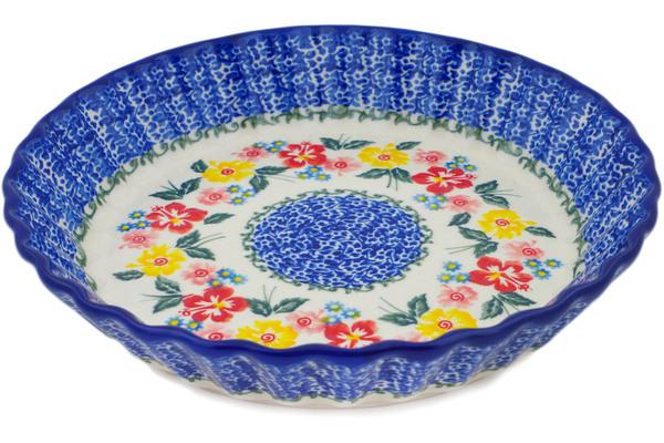 Pie Dishes | Ceramika Bona Fluted Pie Dish 10" Hibiscus Haven Bakeware Ceramika Bona