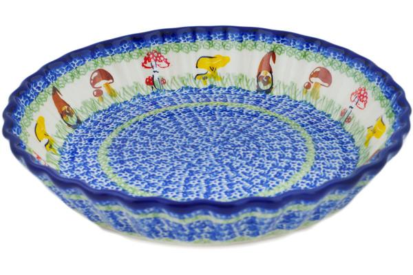 Pie Dishes | Ceramika Nina Fluted Pie Dish 10" Mushroom Garden Bakeware Ceramika Nina