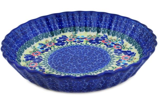 Pie Dishes | Dalia Fluted Pie Dish 10" Cobalt Water Meadow UNIKAT Bakeware Dalia