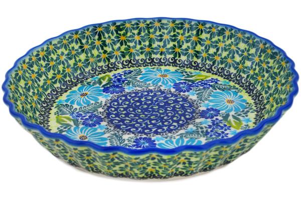 Pie Dishes | Dalia Fluted Pie Dish 10" Soft Blue Petals UNIKAT Bakeware Dalia